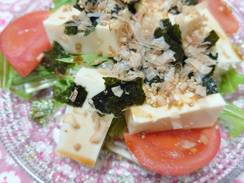 水菜と豆腐のやみつき居酒屋風サラダ